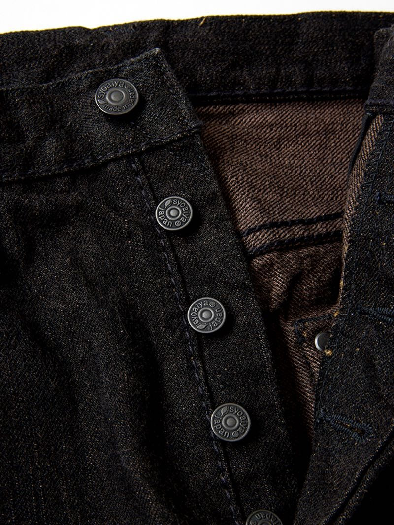 Pure Blue Japan TCD-013-BR Teacore Black x Brown "Teacore" Dyed Selvedge Jeans (Slim Tapered)