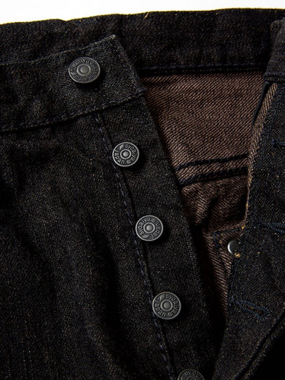 Pure Blue Japan TCD-013-BR Teacore Black x Brown "Teacore" Dyed Selvedge Jeans (Slim Tapered)