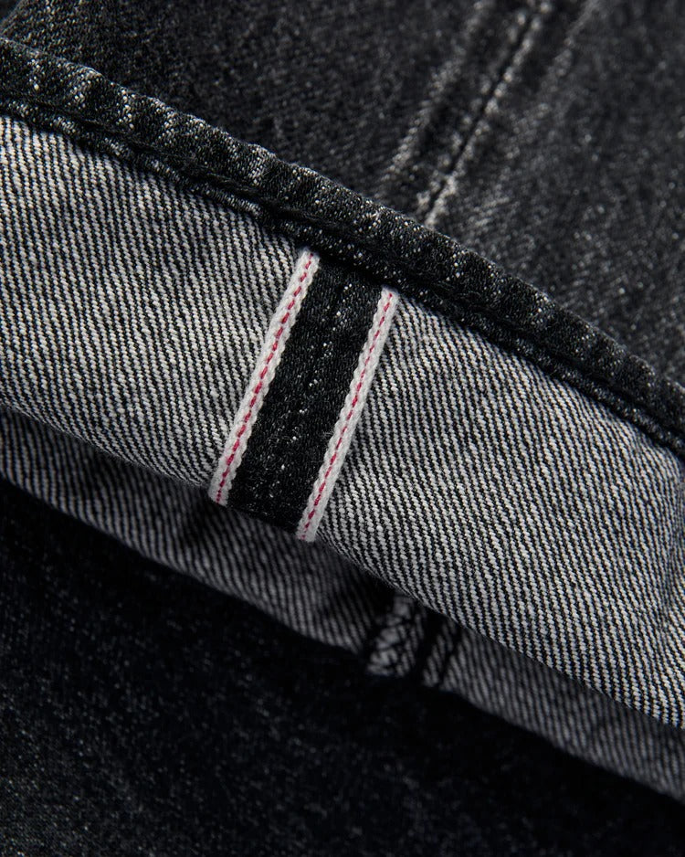 Pure Blue Japan USED-019-BK Natural Wash Black Denim Jeans - Relaxed Tapered