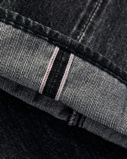 Pure Blue Japan USED-019-BK Natural Wash Black Denim Jeans - Relaxed Tapered