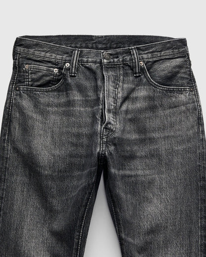 Pure Blue Japan USED-019-BK Natural Wash Black Denim Jeans - Relaxed Tapered