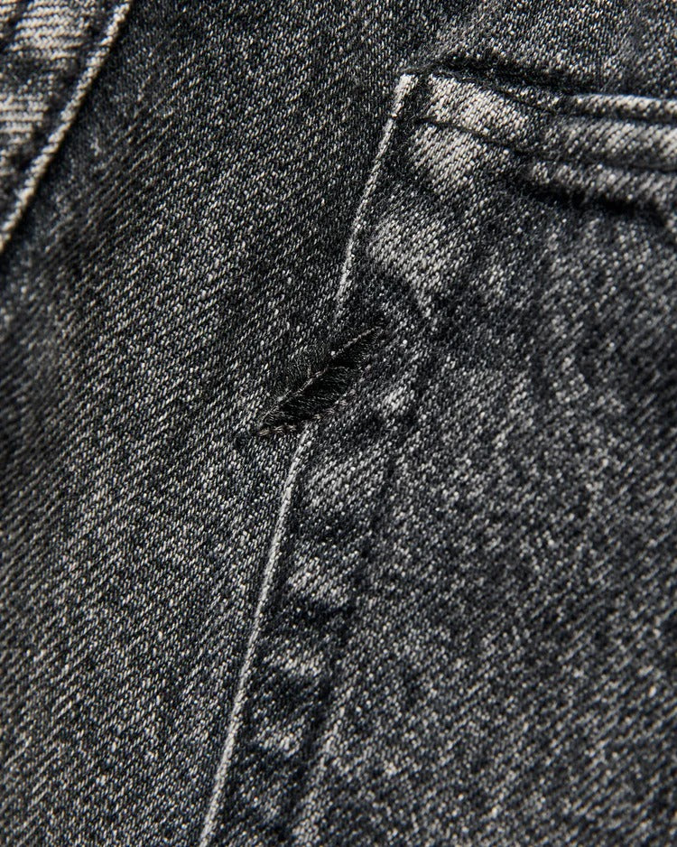 Pure Blue Japan USED-019-BK Natural Wash Black Denim Jeans - Relaxed Tapered