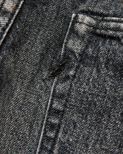 Pure Blue Japan USED-019-BK Natural Wash Black Denim Jeans - Relaxed Tapered