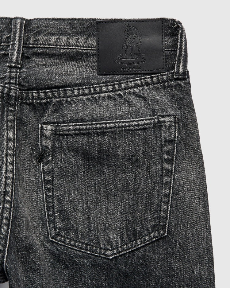 Pure Blue Japan USED-019-BK Natural Wash Black Denim Jeans - Relaxed Tapered