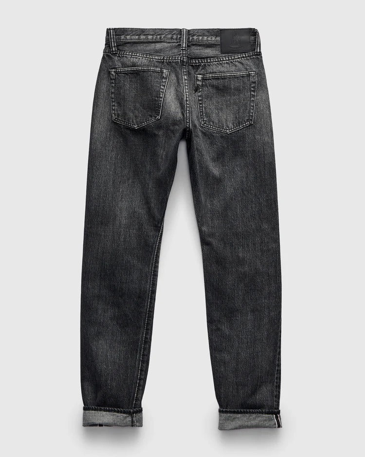 Pure Blue Japan USED-019-BK Natural Wash Black Denim Jeans - Relaxed Tapered