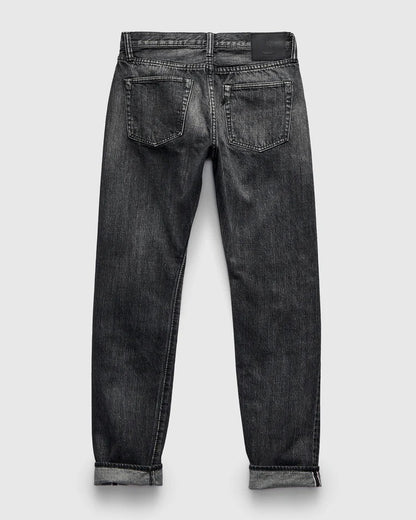 Pure Blue Japan USED-019-BK Natural Wash Black Denim Jeans - Relaxed Tapered