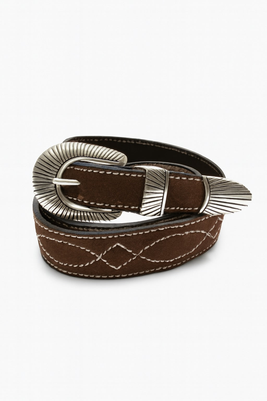 Western Ranch Suede Belt B72/Toffee Brown