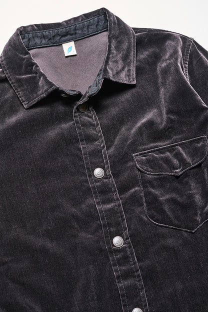 Pure Blue Japan Cotton Velvet CPO 2224 Shirt -Black