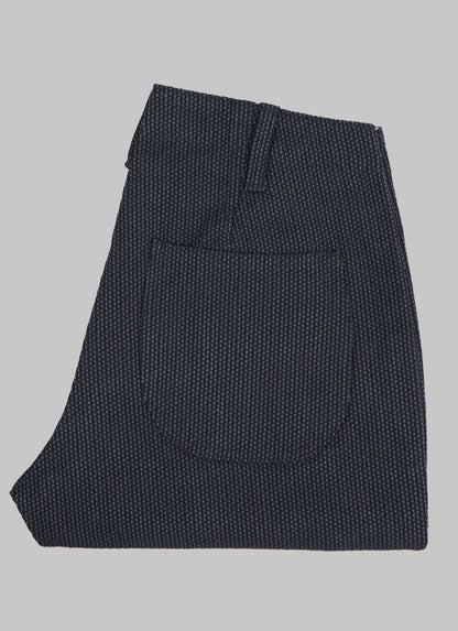 Pure Blue Japan 1171-BK Sashiko Short Pants Grey x Black Sashiko