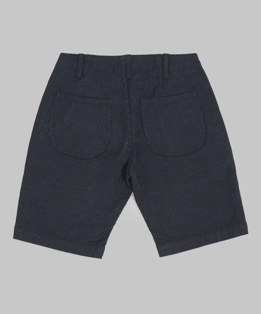 Pure Blue Japan 1171-BK Sashiko Short Pants Grey x Black Sashiko