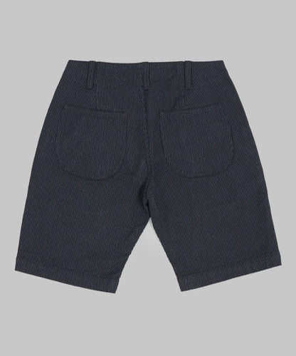 Pure Blue Japan 1171-BK Sashiko Short Pants Grey x Black Sashiko