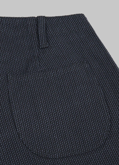 Pure Blue Japan 1171-BK Sashiko Short Pants Grey x Black Sashiko