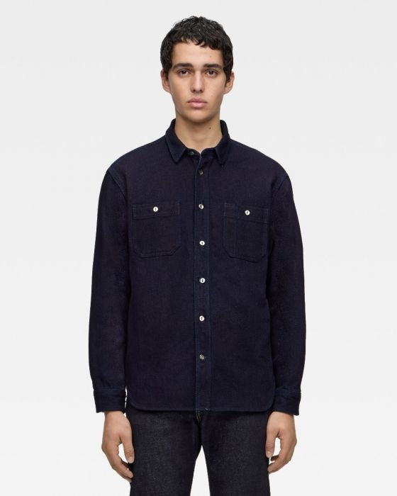MOMOTARO MXLS1036 ID TRIPLE STITCH L/S DOBBY SHIRT - INDIGO