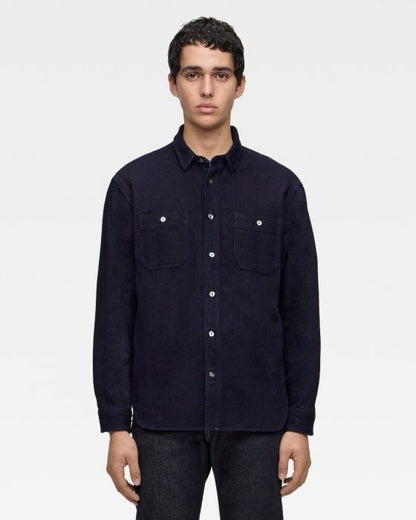MOMOTARO MXLS1036 ID TRIPLE STITCH L/S DOBBY SHIRT - INDIGO