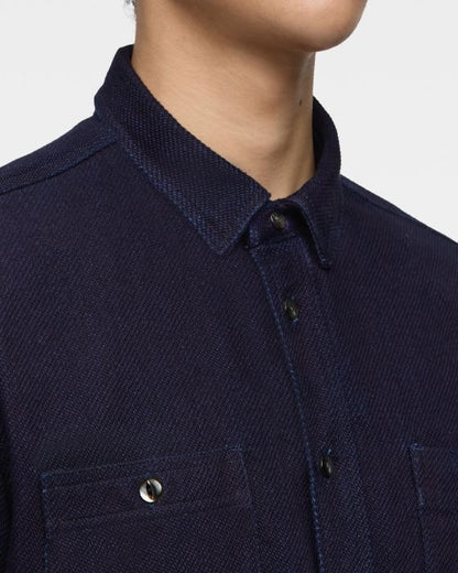 MOMOTARO MXLS1036 ID TRIPLE STITCH L/S DOBBY SHIRT - INDIGO