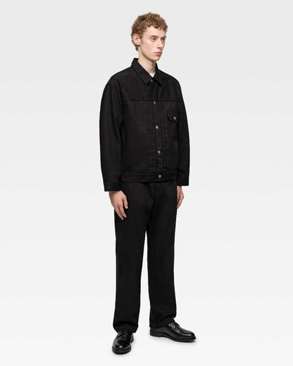 MOMOTARO JEANS MMJE6401 15oz #100 "Kyotomontsuki Dyed" Straight Black Jeans