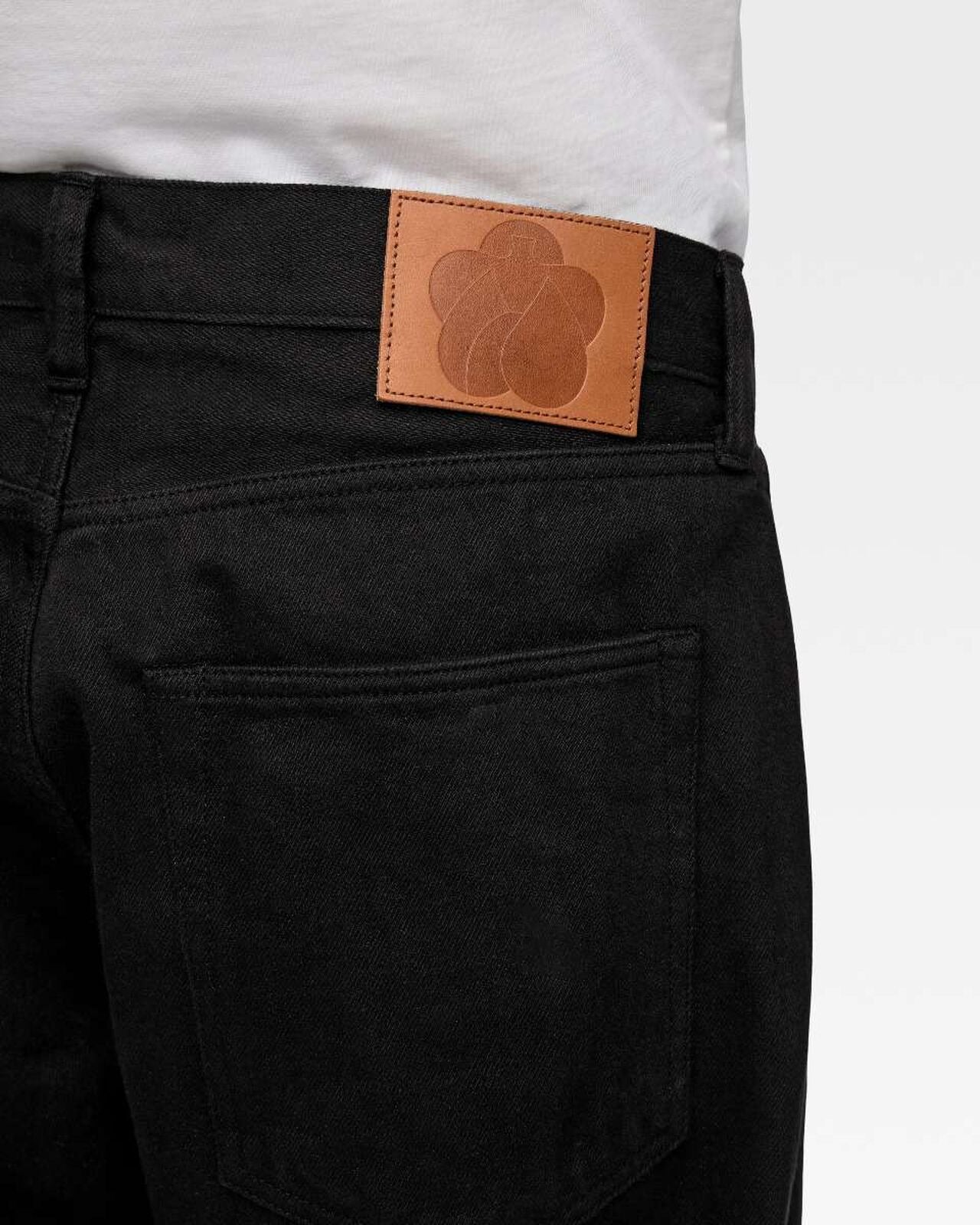 MOMOTARO JEANS MMJE6401 15oz #100 "Kyotomontsuki Dyed" Straight Black Jeans