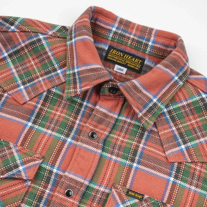 Iron Heart IHSH-436 Ulta Heavy Flannel American Check Western Shirt-Red "The Watermelon Man"