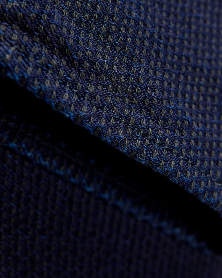 Pure Blue Japan 1177-ID Sashiko 5 Pocket Pants / Relaxed Tapered - Heather Indigo X Black