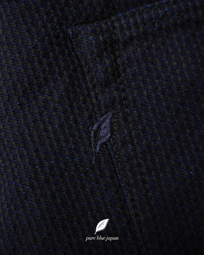 Pure Blue Japan 1177-ID Sashiko 5 Pocket Pants / Relaxed Tapered - Heather Indigo X Black