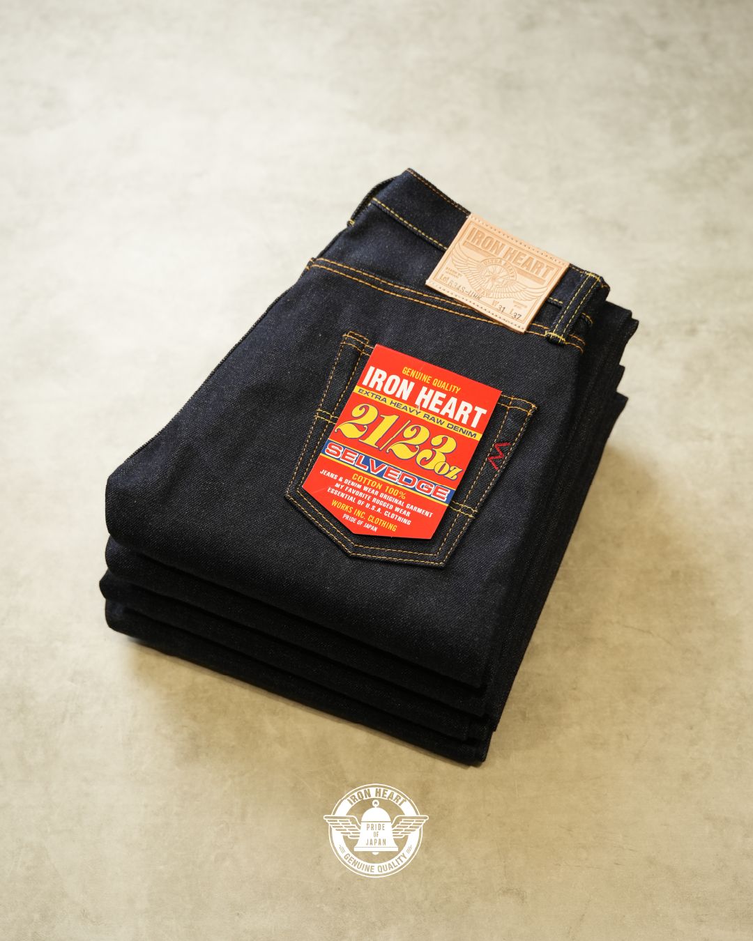 Iron heart 634S UHR 21/23Oz Ultra Heavy Raw Selvedge Denim Straight Cut Jeans - Indigo