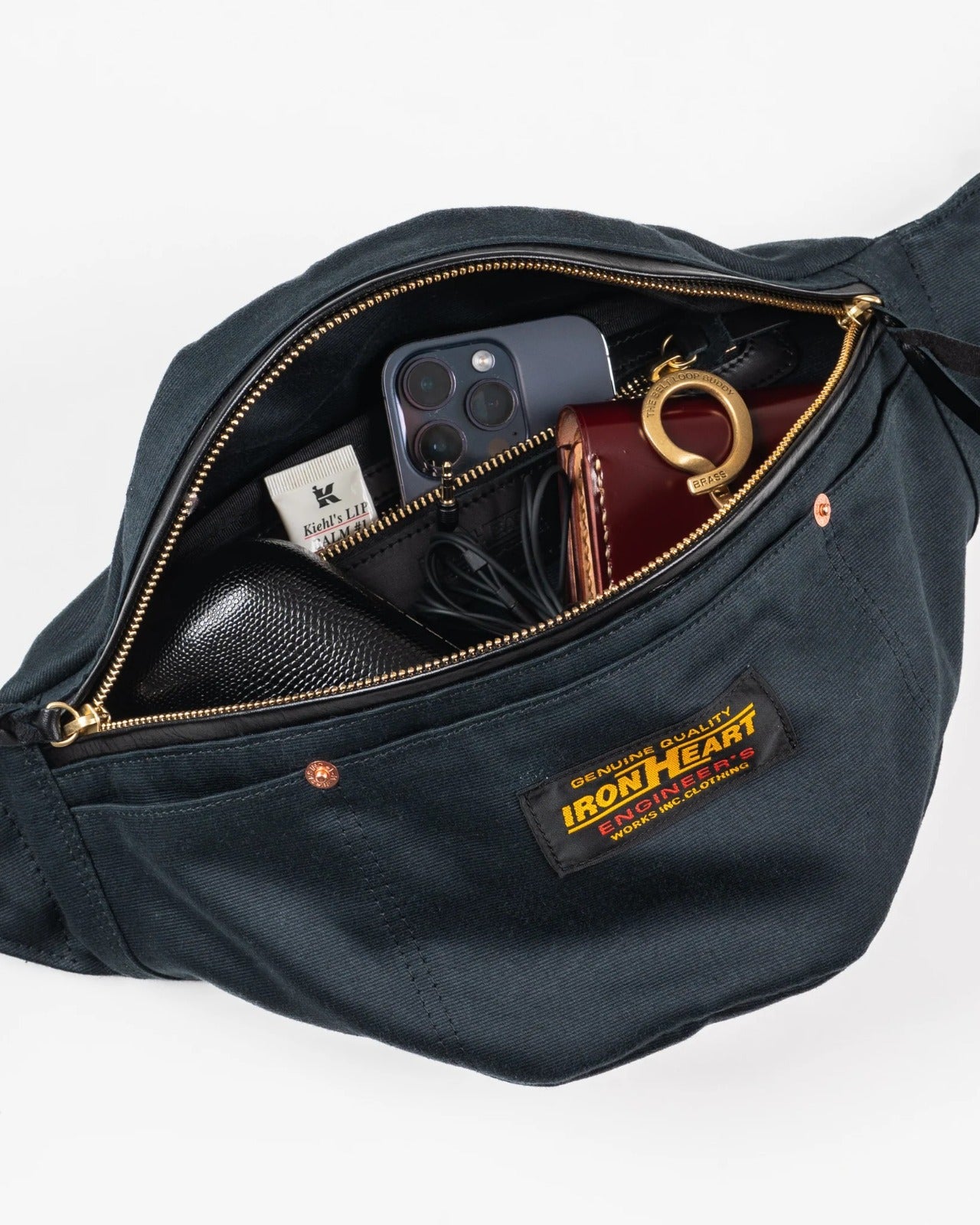 Iron Heart IHE-53-NAV 12oz Whipcord Waist Bag Navy