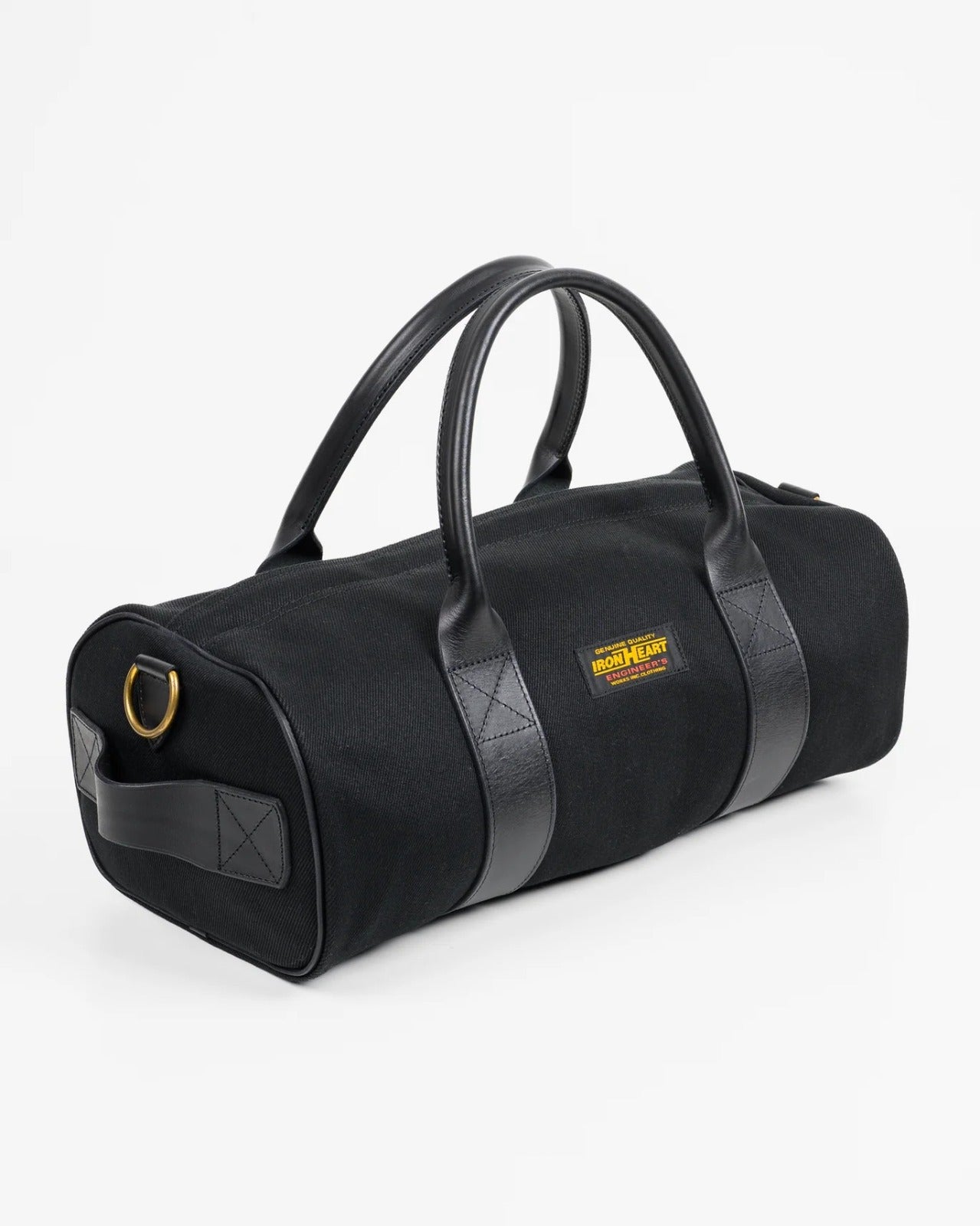 Iron Heart IHE-24-BLK 21oz Denim and Buttero Leather Holdall - Superblack