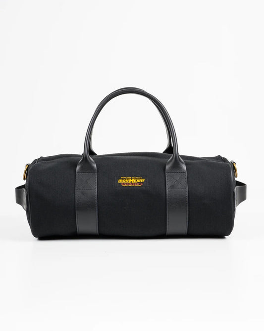 Iron Heart IHE-24-BLK 21oz Denim and Buttero Leather Holdall - Superblack