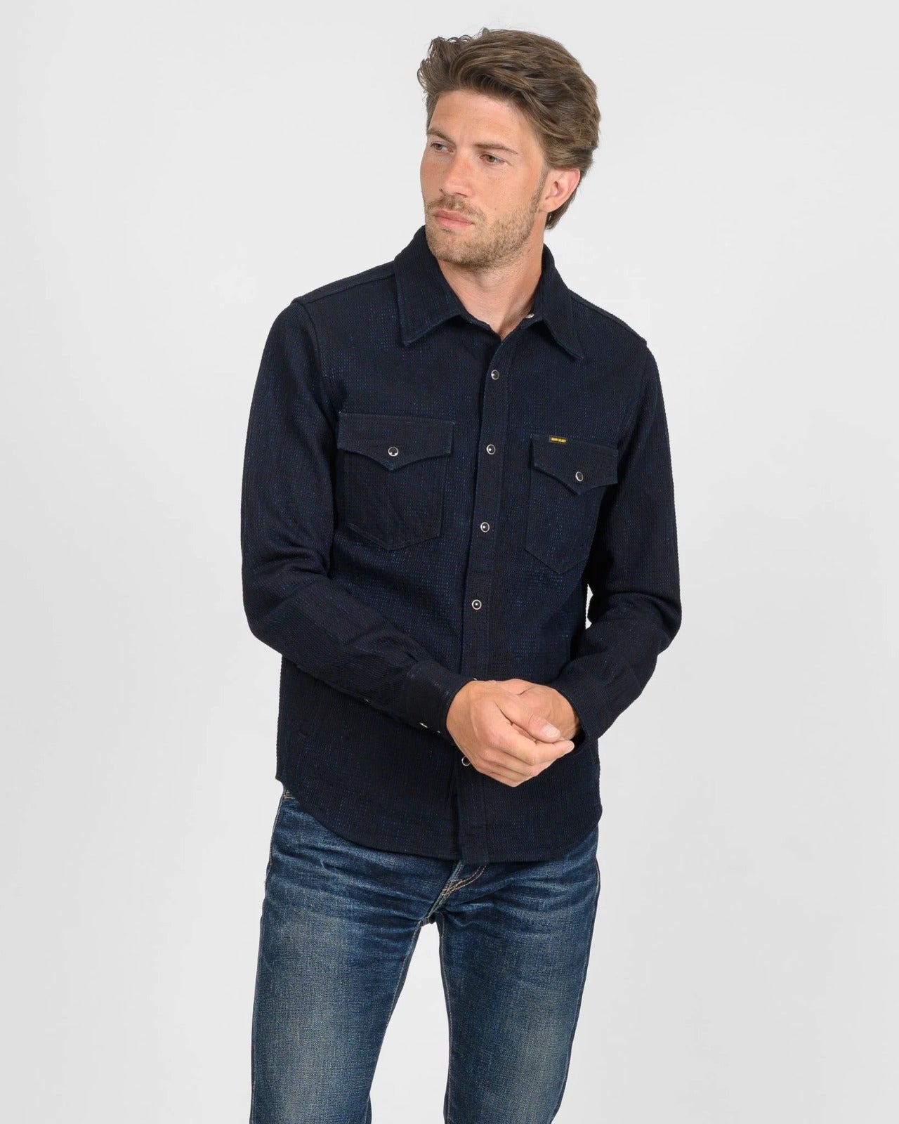 Iron Heart IHSH-437-IND 13.5oz Dobby Cloth CPO Shirt - Indigo