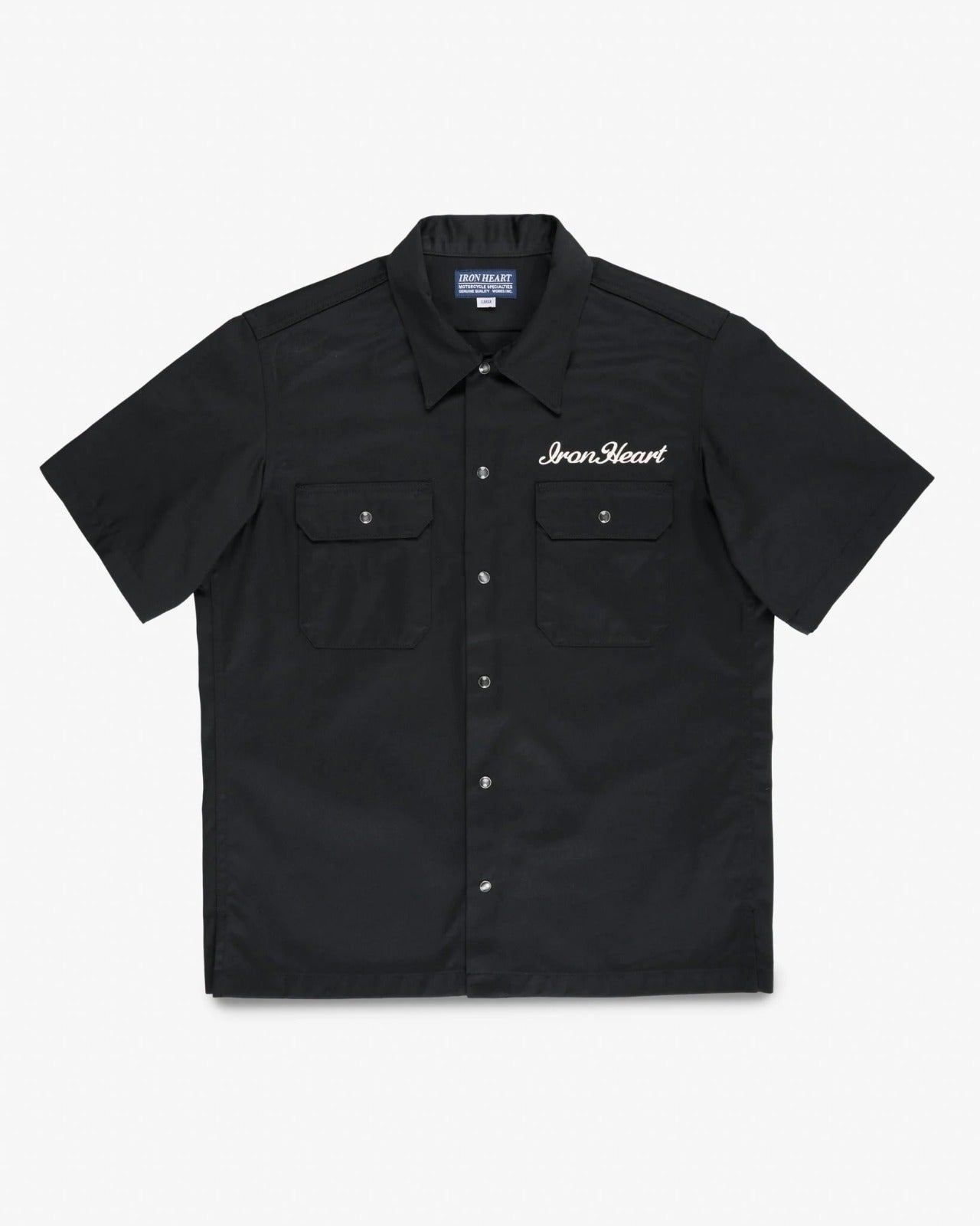 Iron Heart IHSH-446-BLK 9.6oz T/C Short Sleeved Mechanic Shirt - Black
