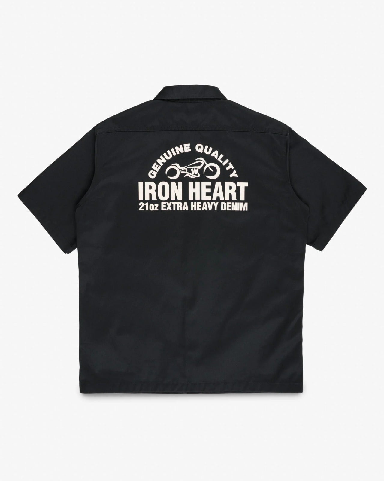Iron Heart IHSH-446-BLK 9.6oz T/C Short Sleeved Mechanic Shirt - Black