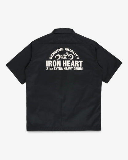 Iron Heart IHSH-446-BLK 9.6oz T/C Short Sleeved Mechanic Shirt - Black