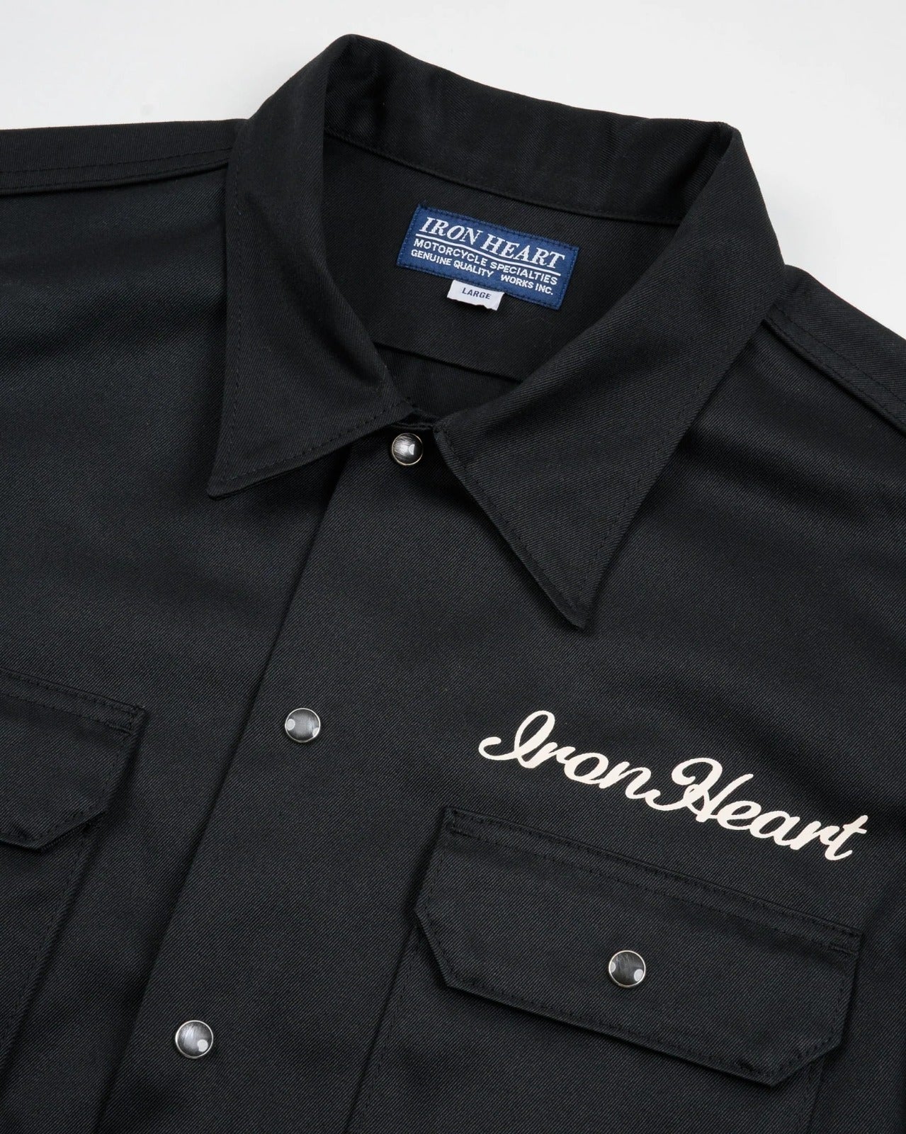 Iron Heart IHSH-446-BLK 9.6oz T/C Short Sleeved Mechanic Shirt - Black