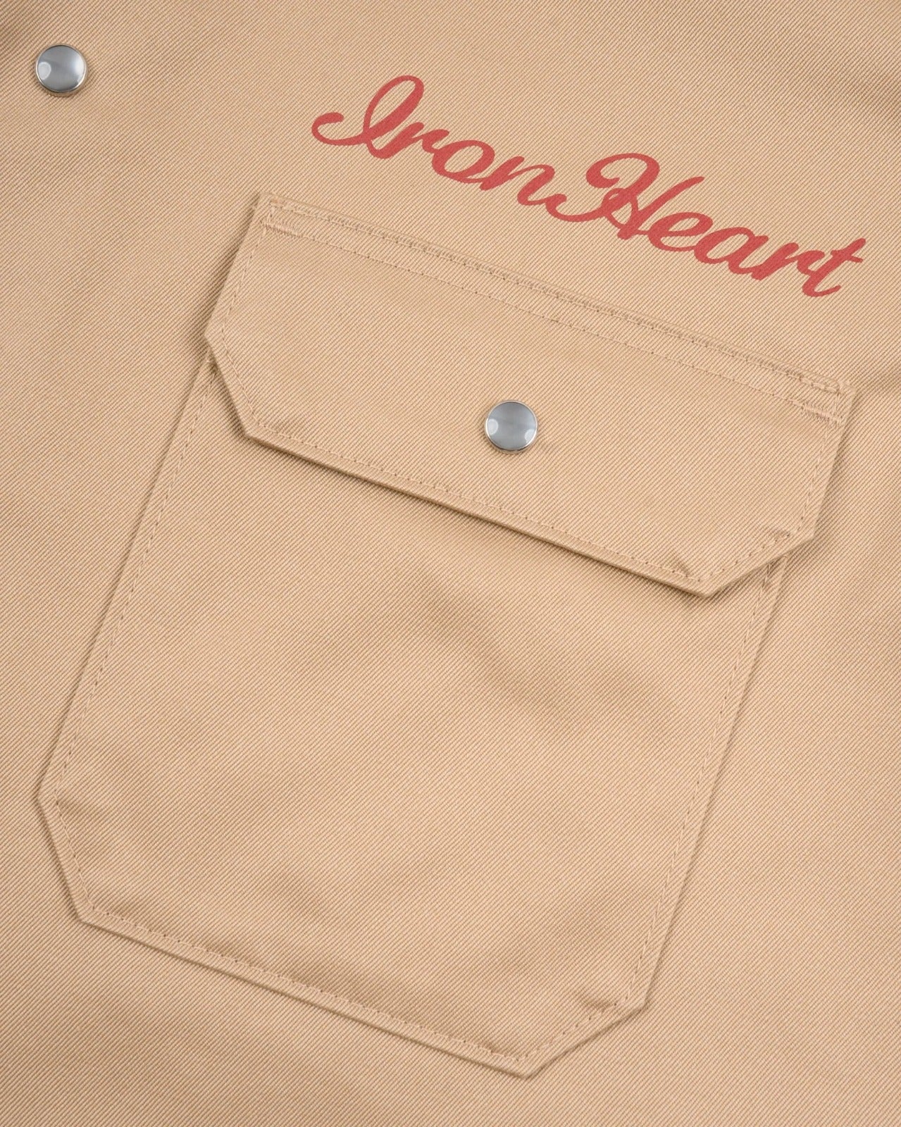 Iron Heart IHSH-446-KHA 9.6oz T/C Short Sleeved Mechanic Shirt - Khaki