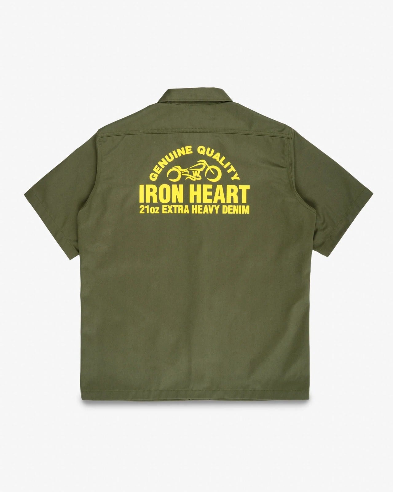 Iron Heart IHSH-446-ODG 9.6oz T/C Short Sleeved Mechanic Shirt - Olive Drab Green