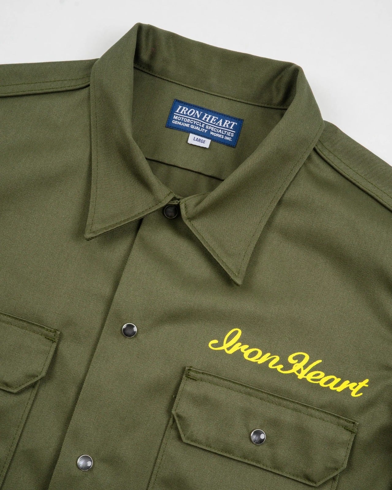 Iron Heart IHSH-446-ODG 9.6oz T/C Short Sleeved Mechanic Shirt - Olive Drab Green