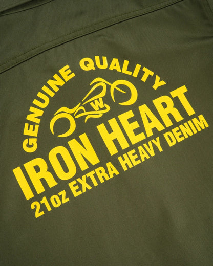 Iron Heart IHSH-446-ODG 9.6oz T/C Short Sleeved Mechanic Shirt - Olive Drab Green