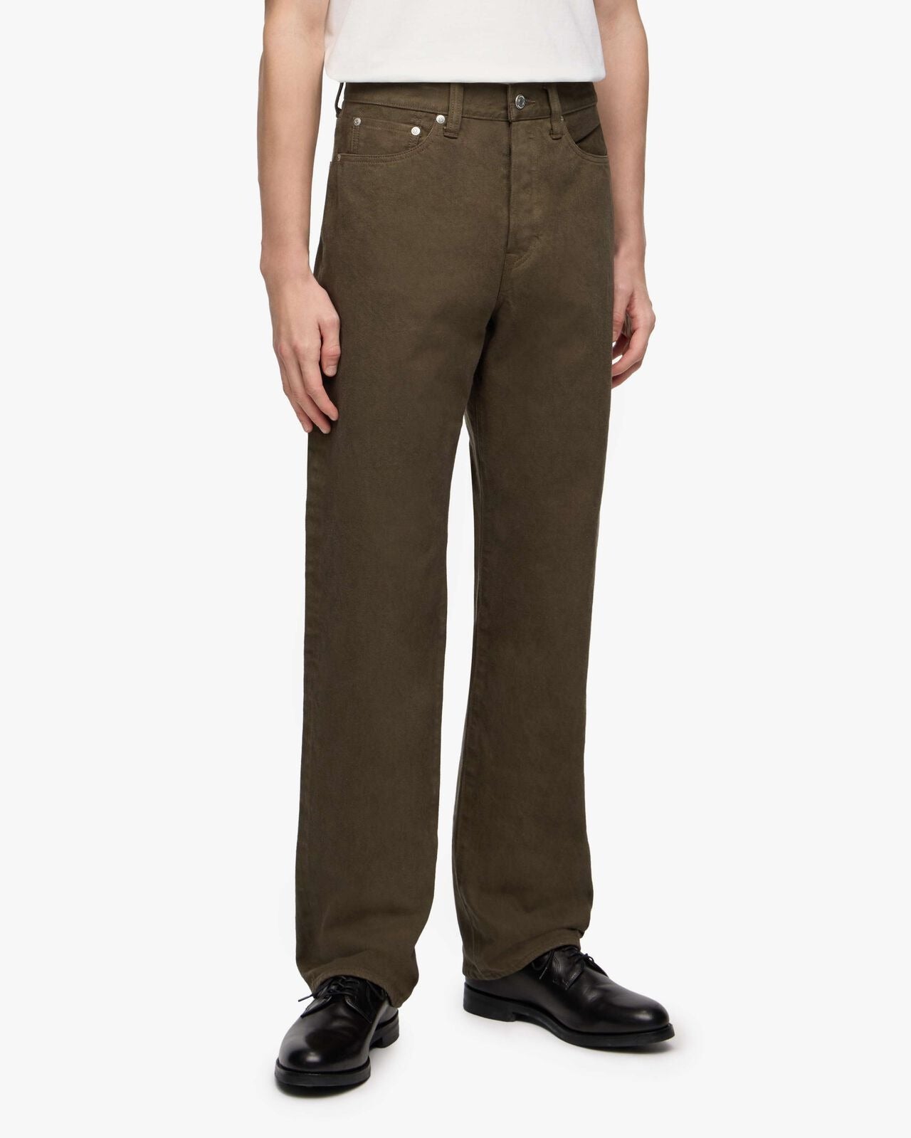 Momotaro Jeans MMJZ6403 #100 Botanical Moss Dye Straight Denim Khaki
