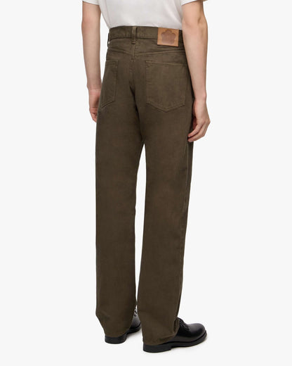 Momotaro Jeans MMJZ6403 #100 Botanical Moss Dye Straight Denim Khaki