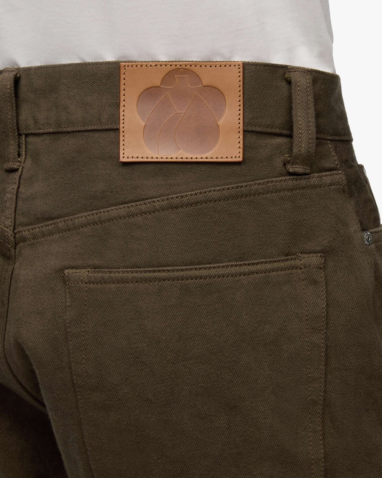 Momotaro Jeans MMJZ6403 #100 Botanical Moss Dye Straight Denim Khaki