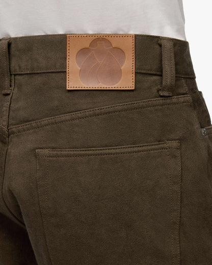 Momotaro Jeans MMJZ6403 #100 Botanical Moss Dye Straight Denim Khaki