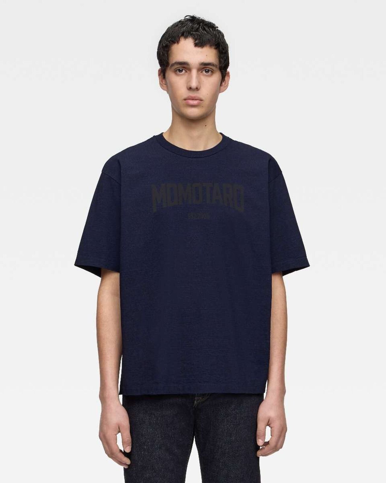 Momotaro Jeans MMTS6008 ID YARN DYED S/S TEE - ALPHABET FRONT