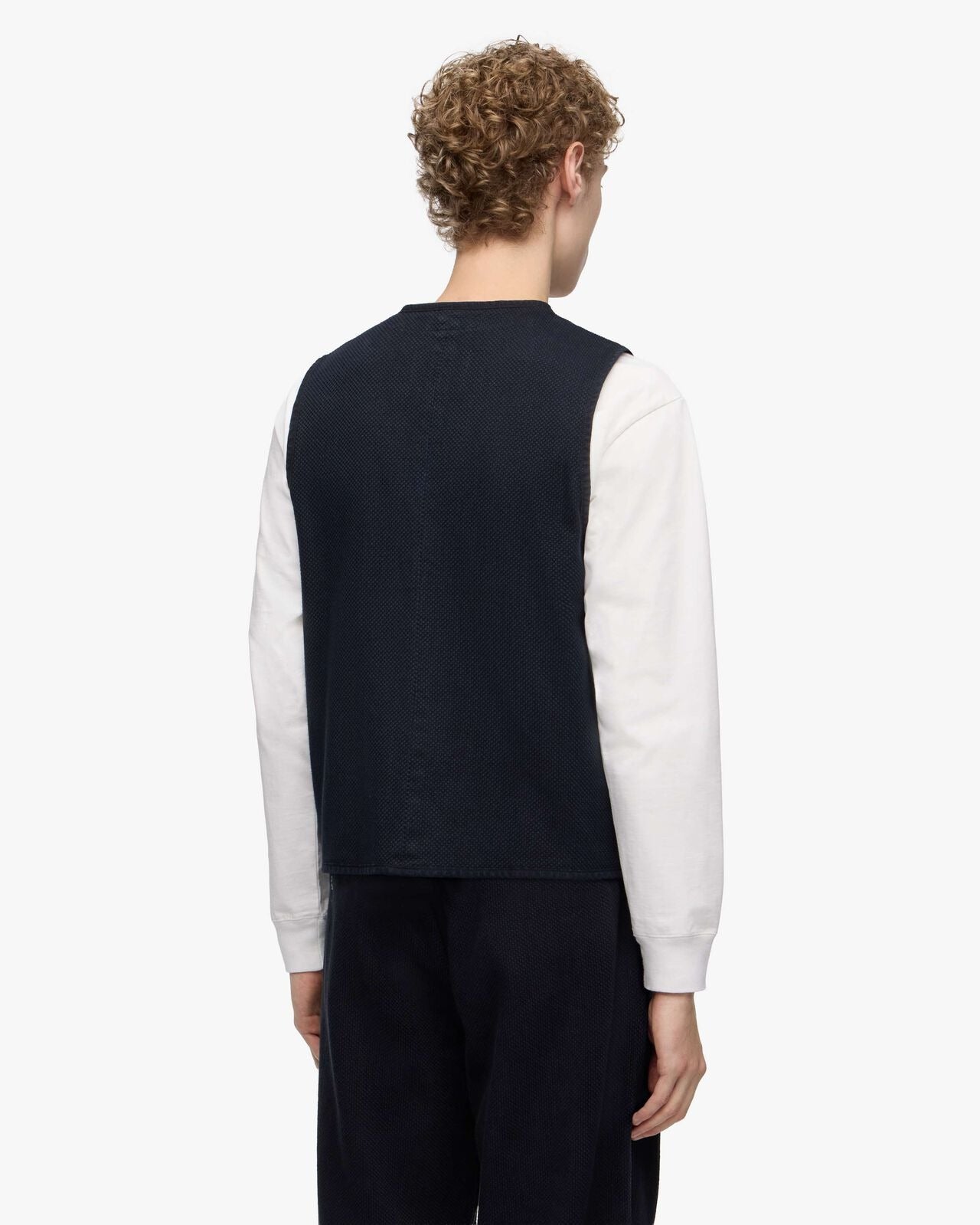 Momotaro Jeans MMVE6000 ID SASHIKO VEST-OVERDYE INDIGO