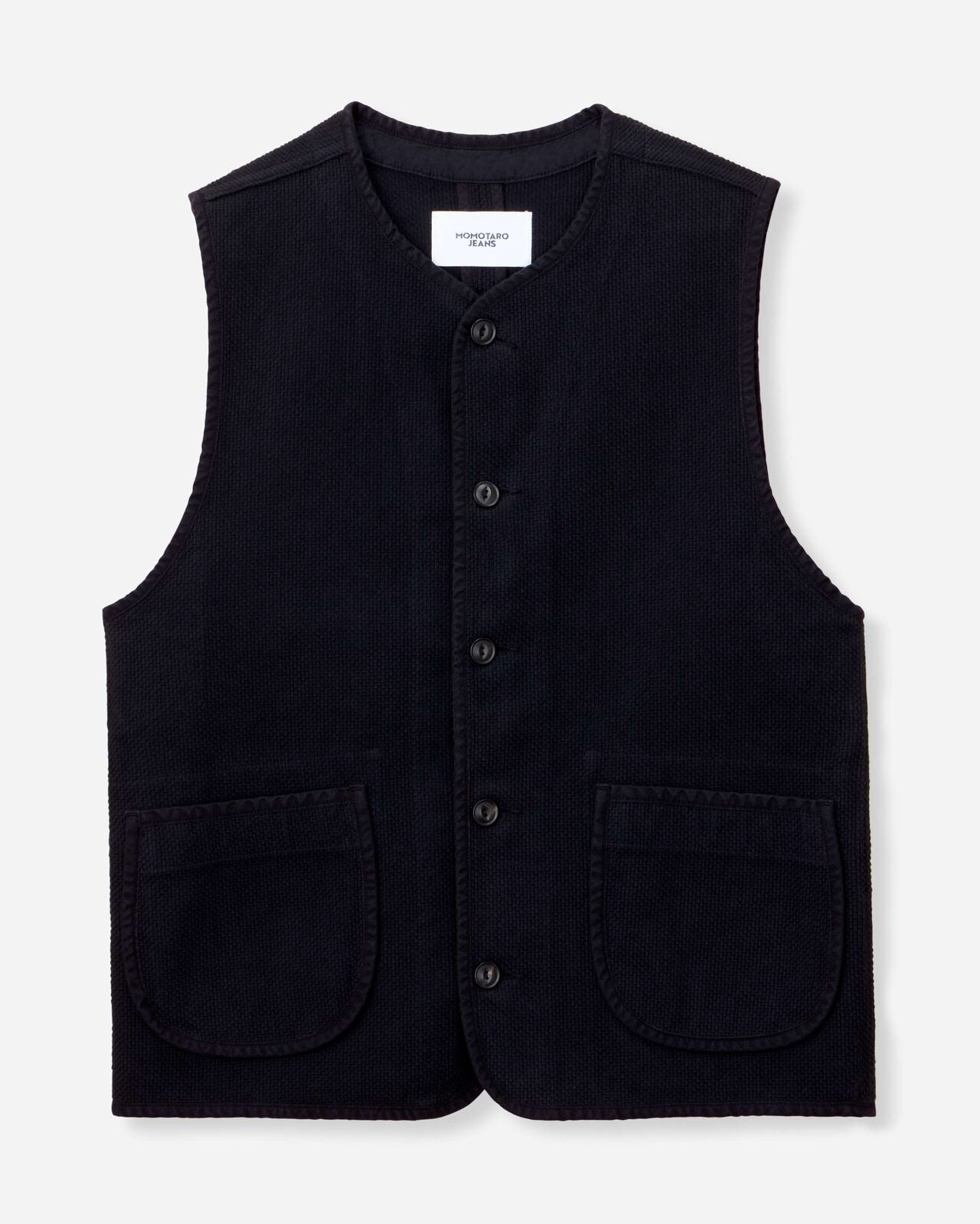 Momotaro Jeans MMVE6000 ID SASHIKO VEST-OVERDYE INDIGO