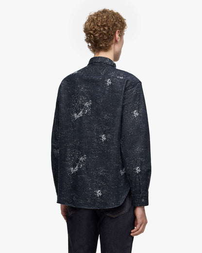 Momotaro Jeans MMLS6008 ID JAGUARD L/S SHIRT INDIGO