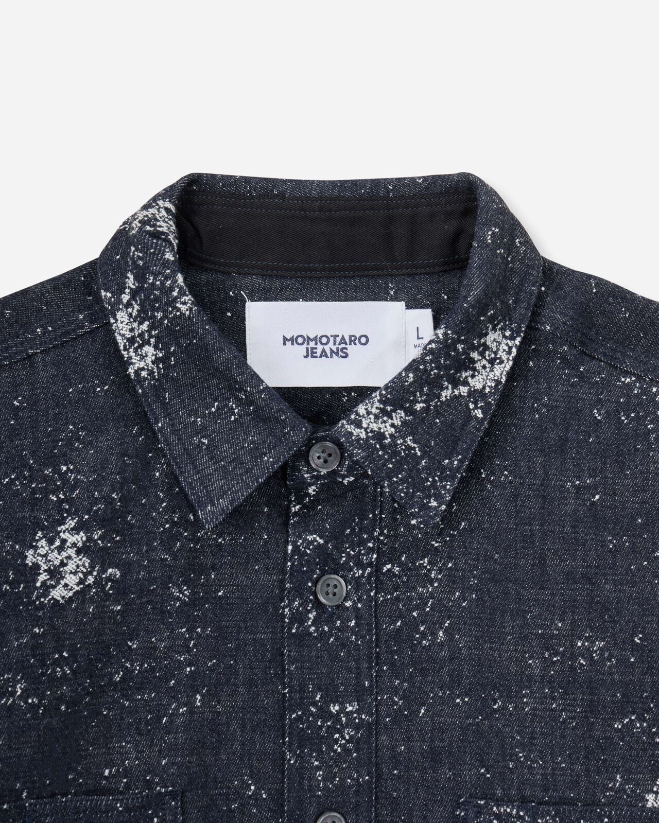 Momotaro Jeans MMLS6008 ID JAGUARD L/S SHIRT INDIGO