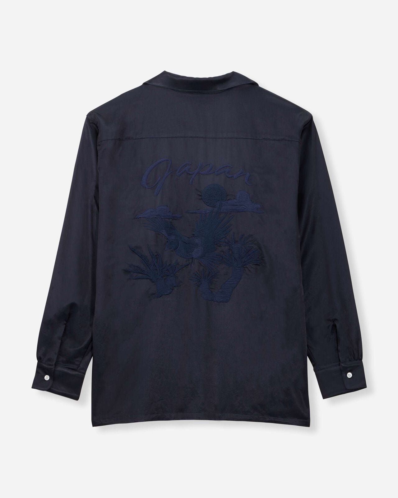 Momotaro Jeans MMLS6007 SATIN NAVY SOUVENIR L/S SHIRT