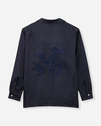 Momotaro Jeans MMLS6007 SATIN NAVY SOUVENIR L/S SHIRT