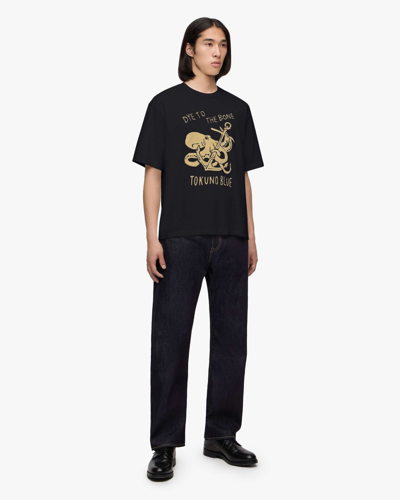 Momotaro Jeans MMTS6026 BLK ZIMBABWE COTTON S/S TEE - OCTOPUS