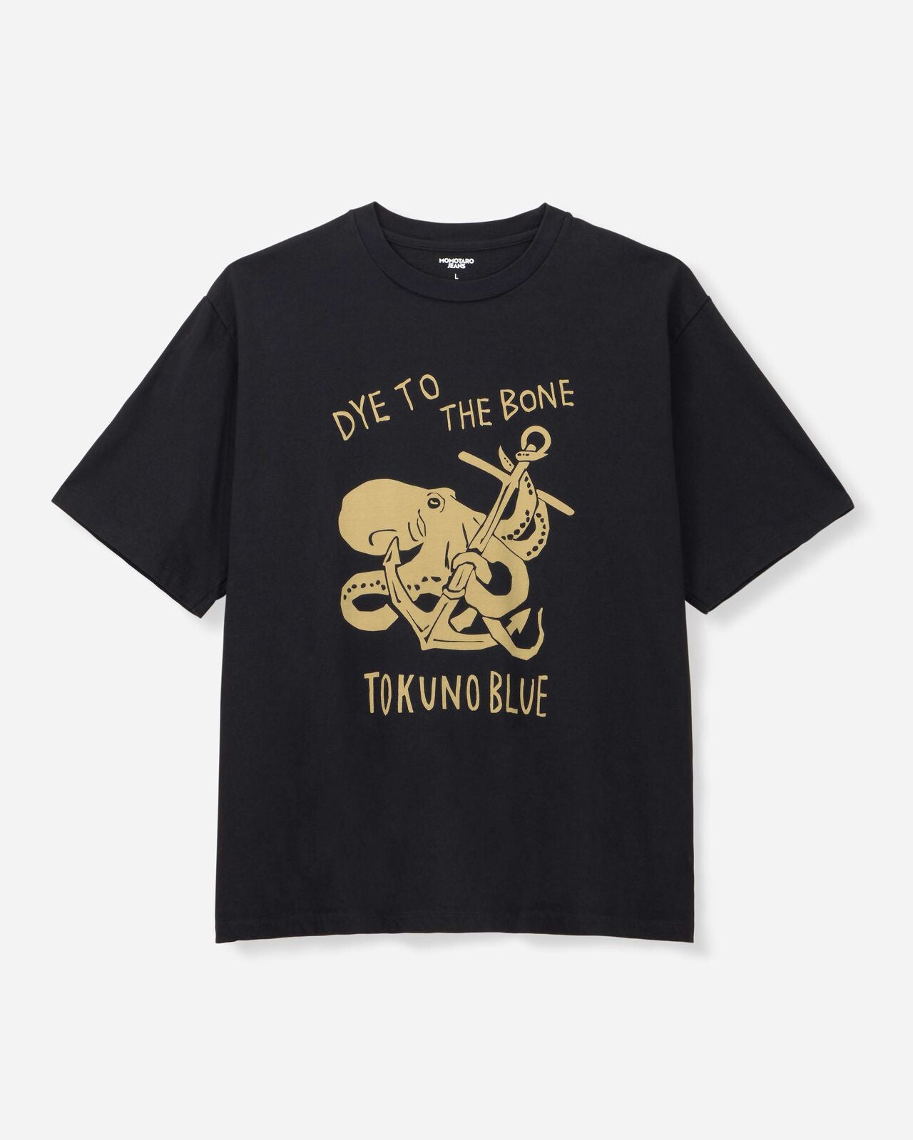 Momotaro Jeans MMTS6026 BLK ZIMBABWE COTTON S/S TEE - OCTOPUS